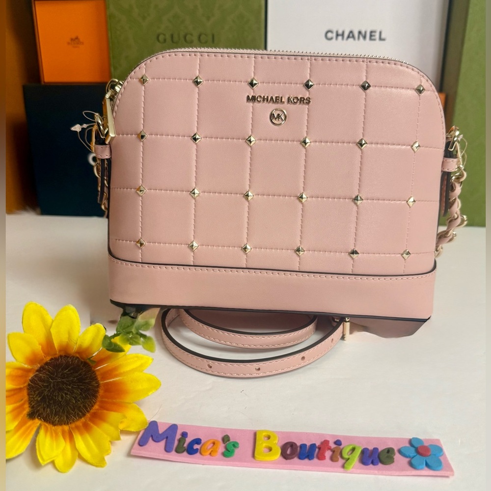 🆕MICHAEL KORS Jet SET CHARM Smokey Rose LG Dome Crossbody - Picture 5 of 16